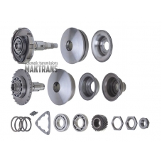 Set of pulleys of variator JF011E RE0F10A | in disassembled form, [NO BELT, NO TEFLON RINGS] 29-tooth gear rod