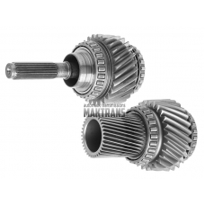 A set of gears (driving 27 teeth with a sun gear 36 teeth / driven 27 teeth with an output shaft to the front cardan shaft for 18 splines (splined part of a NEW generation, with 2 blind teeth) complete with bearings A2212710248 MB W221 4-matic 722.9 04 -u