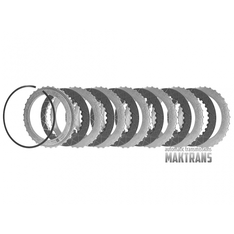 Friction and steel plate kit D Clutch FORD 10R60  [6 friction plates, pack thickness 25.25mm]