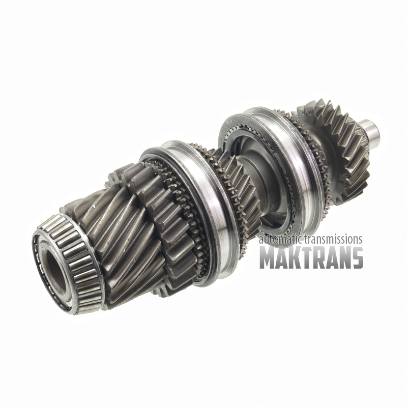 Differential drive shaft №1 DQ250 02E DSG 6 with gears 18T (69.65 mm)  22T (85.60 mm)  23T (64.35 mm)  24T (73.10 mm)