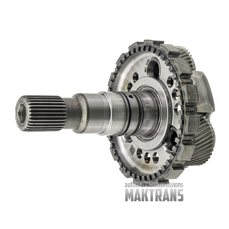 Output shaft [total shaft height 191 mm] and planetary gear No.4 [3 satellites, 37 teeth per satellite (Ø 54.25 mm)] FORD 10R60 L1MP-7A048-BA