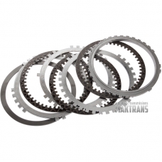 Steel and friction plate kit 1-2-3-4-5-Rev Clutch GM 8L45 / [total kit thickness 19.55 mm, 3 friction plates]