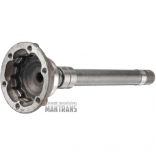 Shaft with flange VAG 02E DQ250 0CN409355A / total height 334 mm, 37 splines (outer Ø 29.95 mm), 6 mounting holes (inner Ø 8.60 mm, distance between the centers of the mounting holes is 47 mm)